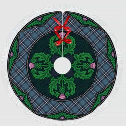 ScotsTee Shop Scottish Earl of St Andrews Clan Scottish Thistle Flower Round Leaf Tartan Christmas Tree Skirt