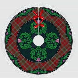 ScotsTee Shop Scottish Lindsay Weathered Clan Scottish Thistle Flower Round Leaf Tartan Christmas Tree Skirt