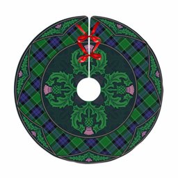 ScotsTee Shop Scottish Graham of Menteith Modern Clan Scottish Thistle Flower Round Leaf Tartan Christmas Tree Skirt