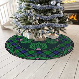 ScotsTee Shop Scottish Graham of Menteith Modern Clan Scottish Thistle Flower Round Leaf Tartan Christmas Tree Skirt