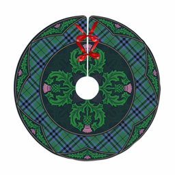 ScotsTee Shop Scottish Keith Ancient Clan Scottish Thistle Flower Round Leaf Tartan Christmas Tree Skirt