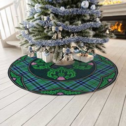 ScotsTee Shop Scottish Keith Ancient Clan Scottish Thistle Flower Round Leaf Tartan Christmas Tree Skirt