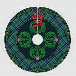 ScotsTee Shop Scottish Keith Ancient Clan Scottish Thistle Flower Round Leaf Tartan Christmas Tree Skirt
