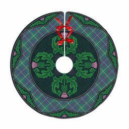 ScotsTee Shop Scottish Inglis Ancient Clan Scottish Thistle Flower Round Leaf Tartan Christmas Tree Skirt