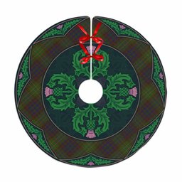 ScotsTee Shop Scottish Cunningham Hunting Modern Clan Scottish Thistle Flower Round Leaf Tartan Christmas Tree Skirt