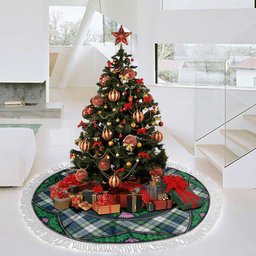 ScotsTee Shop Scottish Gordon Dress Ancient Clan Scottish Thistle Flower Round Leaf Tartan Christmas Tree Skirt