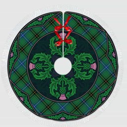 ScotsTee Shop Scottish Henderson Ancient Clan Scottish Thistle Flower Round Leaf Tartan Christmas Tree Skirt