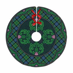 ScotsTee Shop Scottish Forsyth Ancient Clan Scottish Thistle Flower Round Leaf Tartan Christmas Tree Skirt
