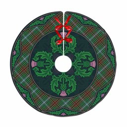 ScotsTee Shop Scottish Gayre Clan Scottish Thistle Flower Round Leaf Tartan Christmas Tree Skirt