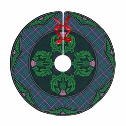 ScotsTee Shop Scottish Douglas Modern Clan Scottish Thistle Flower Round Leaf Tartan Christmas Tree Skirt