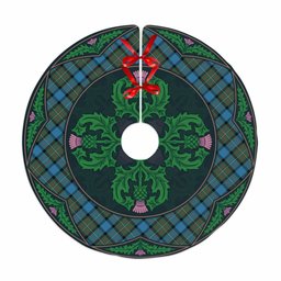 ScotsTee Shop Scottish Fergusson Ancient Clan Scottish Thistle Flower Round Leaf Tartan Christmas Tree Skirt