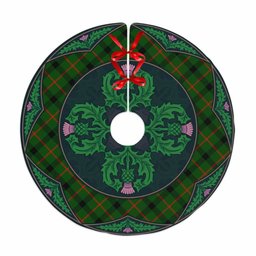 ScotsTee Shop Scottish Kincaid Modern Clan Scottish Thistle Flower Round Leaf Tartan Christmas Tree Skirt