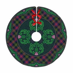 ScotsTee Shop Scottish Logan Modern Clan Scottish Thistle Flower Round Leaf Tartan Christmas Tree Skirt