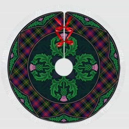 ScotsTee Shop Scottish Logan Modern Clan Scottish Thistle Flower Round Leaf Tartan Christmas Tree Skirt