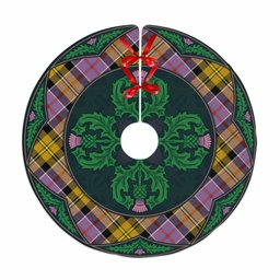 ScotsTee Shop Scottish Culloden Ancient Clan Scottish Thistle Flower Round Leaf Tartan Christmas Tree Skirt