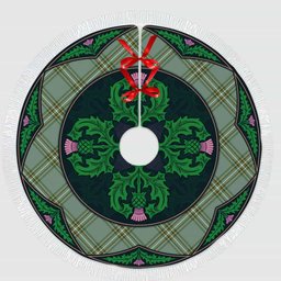 ScotsTee Shop Scottish Kelly Dress Clan Scottish Thistle Flower Round Leaf Tartan Christmas Tree Skirt