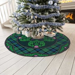 ScotsTee Shop Scottish Graham of Menteith Ancient Clan Scottish Thistle Flower Round Leaf Tartan Christmas Tree Skirt
