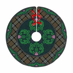 ScotsTee Shop Scottish Graham of Menteith Weathered Clan Scottish Thistle Flower Round Leaf Tartan Christmas Tree Skirt