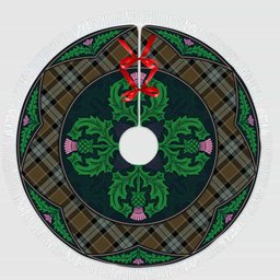 ScotsTee Shop Scottish Graham of Menteith Weathered Clan Scottish Thistle Flower Round Leaf Tartan Christmas Tree Skirt
