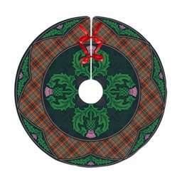 ScotsTee Shop Scottish Innes Ancient Clan Scottish Thistle Flower Round Leaf Tartan Christmas Tree Skirt