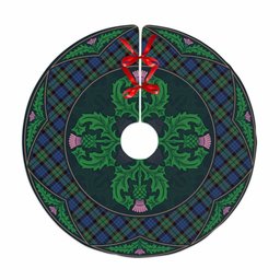ScotsTee Shop Scottish Fletcher Ancient Clan Scottish Thistle Flower Round Leaf Tartan Christmas Tree Skirt