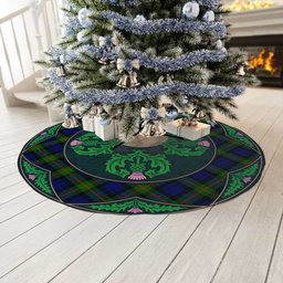 ScotsTee Shop Scottish Gunn Modern Clan Scottish Thistle Flower Round Leaf Tartan Christmas Tree Skirt