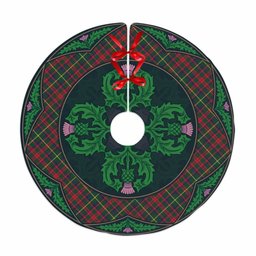 ScotsTee Shop Scottish MacKintosh Hunting Modern Clan Scottish Thistle Flower Round Leaf Tartan Christmas Tree Skirt