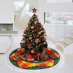 ScotsTee Shop Scottish MacMillan Clan Scottish Thistle Flower Round Leaf Tartan Christmas Tree Skirt