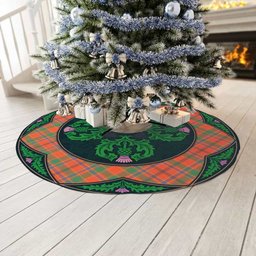 ScotsTee Shop Scottish Munro Ancient Clan Scottish Thistle Flower Round Leaf Tartan Christmas Tree Skirt