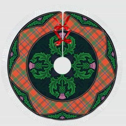 ScotsTee Shop Scottish Munro Ancient Clan Scottish Thistle Flower Round Leaf Tartan Christmas Tree Skirt