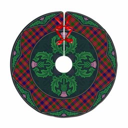 ScotsTee Shop Scottish MacIntyre Modern Clan Scottish Thistle Flower Round Leaf Tartan Christmas Tree Skirt