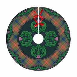 ScotsTee Shop Scottish Wilson Ancient Clan Scottish Thistle Flower Round Leaf Tartan Christmas Tree Skirt
