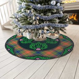 ScotsTee Shop Scottish Wilson Ancient Clan Scottish Thistle Flower Round Leaf Tartan Christmas Tree Skirt
