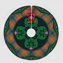 ScotsTee Shop Scottish Wilson Ancient Clan Scottish Thistle Flower Round Leaf Tartan Christmas Tree Skirt