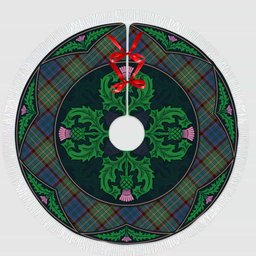 ScotsTee Shop Scottish Nicolson Hunting Ancient Clan Scottish Thistle Flower Round Leaf Tartan Christmas Tree Skirt