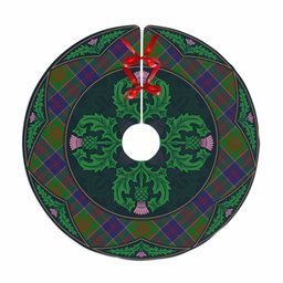 ScotsTee Shop Scottish Stewart of Appin Hunting Modern Clan Scottish Thistle Flower Round Leaf Tartan Christmas Tree Skirt