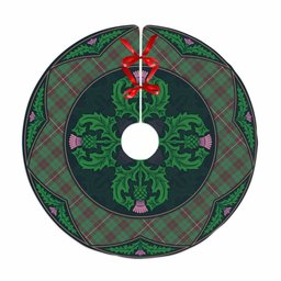 ScotsTee Shop Scottish MacKinnon Hunting Ancient Clan Scottish Thistle Flower Round Leaf Tartan Christmas Tree Skirt