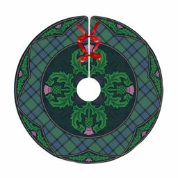 ScotsTee Shop Scottish Sinclair Hunting Ancient Clan Scottish Thistle Flower Round Leaf Tartan Christmas Tree Skirt