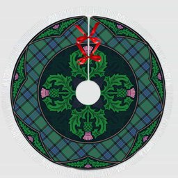 ScotsTee Shop Scottish Sinclair Hunting Ancient Clan Scottish Thistle Flower Round Leaf Tartan Christmas Tree Skirt