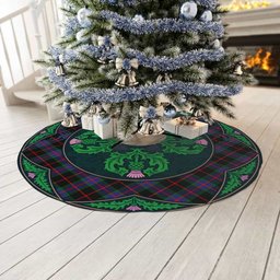ScotsTee Shop Scottish Nairn Clan Scottish Thistle Flower Round Leaf Tartan Christmas Tree Skirt