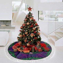ScotsTee Shop Scottish Pride of Glencoe Clan Scottish Thistle Flower Round Leaf Tartan Christmas Tree Skirt