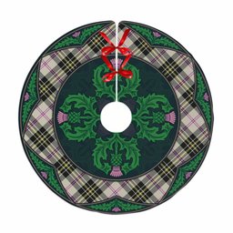 ScotsTee Shop Scottish MacPherson Dress Ancient Clan Scottish Thistle Flower Round Leaf Tartan Christmas Tree Skirt