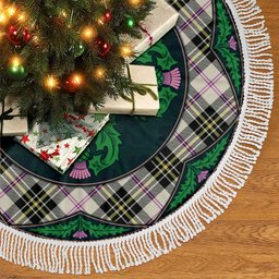 ScotsTee Shop Scottish MacPherson Dress Ancient Clan Scottish Thistle Flower Round Leaf Tartan Christmas Tree Skirt