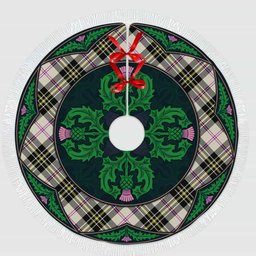 ScotsTee Shop Scottish MacPherson Dress Ancient Clan Scottish Thistle Flower Round Leaf Tartan Christmas Tree Skirt