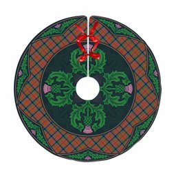 ScotsTee Shop Scottish MacNaughton Ancient Clan Scottish Thistle Flower Round Leaf Tartan Christmas Tree Skirt