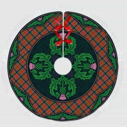 ScotsTee Shop Scottish MacNaughton Ancient Clan Scottish Thistle Flower Round Leaf Tartan Christmas Tree Skirt