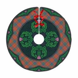 ScotsTee Shop Scottish Robertson Ancient Clan Scottish Thistle Flower Round Leaf Tartan Christmas Tree Skirt