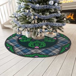 ScotsTee Shop Scottish Napier Modern Clan Scottish Thistle Flower Round Leaf Tartan Christmas Tree Skirt