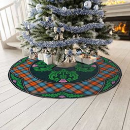 ScotsTee Shop Scottish MacLachlan Ancient Clan Scottish Thistle Flower Round Leaf Tartan Christmas Tree Skirt