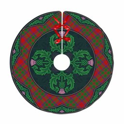 ScotsTee Shop Scottish MacKintosh Modern Clan Scottish Thistle Flower Round Leaf Tartan Christmas Tree Skirt